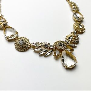 J. Crew Clear Crystal Gold Necklace